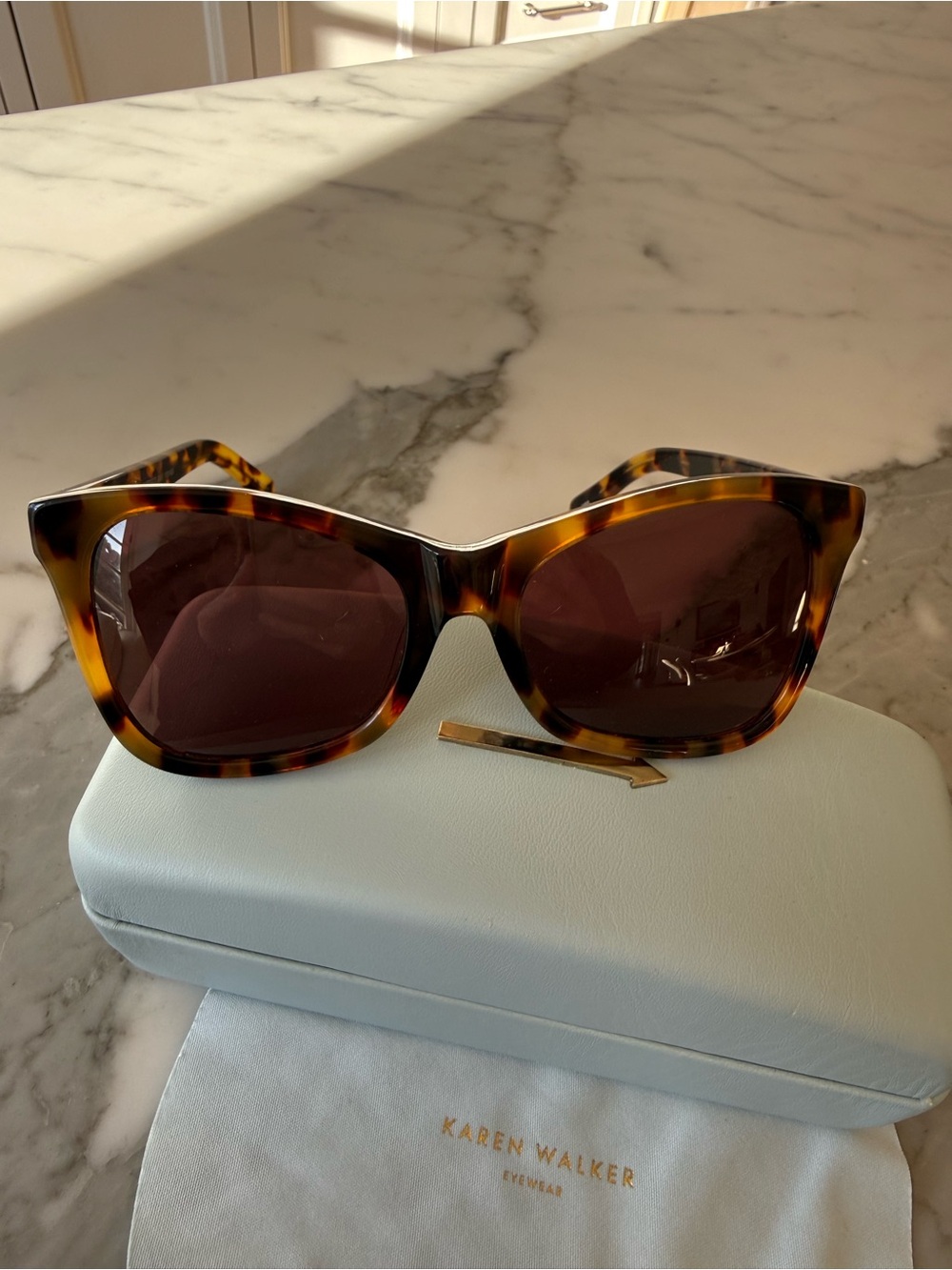 Karen Walker Tortoiseshell Sunglasses with Brown Lenses - perfect day style